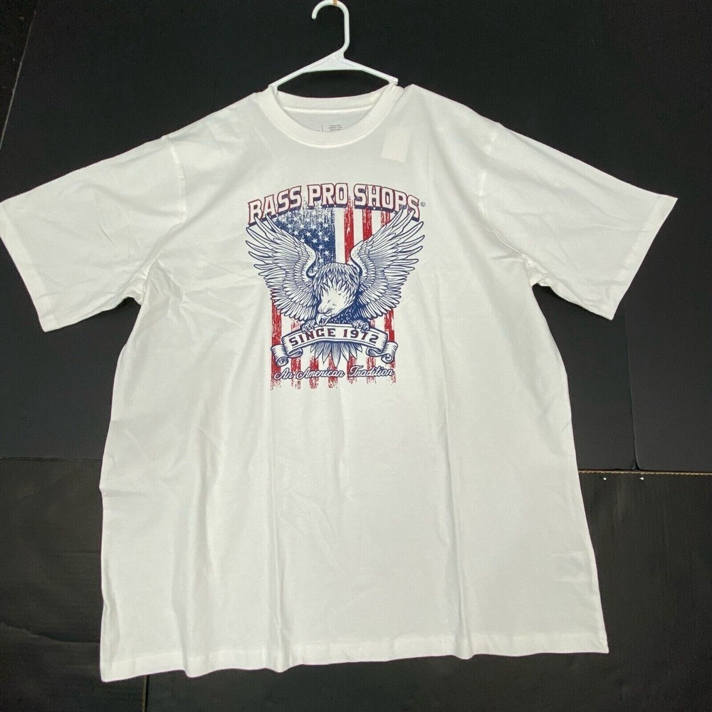 BASS PRO SHOPS‎ American Tradition Fishing Eagle  T-Shirt size XL White New